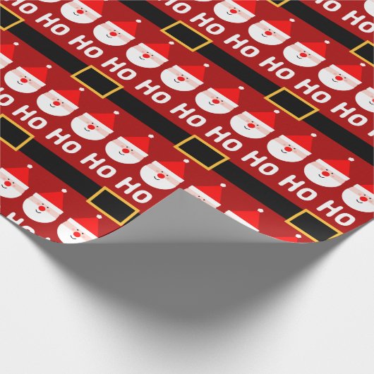 Santa Claus Ho Ho Ho Pattern Cadeaupapier (Hoek)