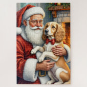 Santa Claus Holding Afghan Hound Christmas Legpuzzel (Verticaal)