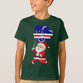 Santa Claus Holding Kaapverdische vlag T-shirt