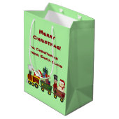 Santa Claus Holiday Train - Aangepast Medium Cadeauzakje (Achterkant Gekanteld)