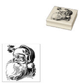 Santa Claus Holly Kerstmis Grote Plein Rubberstempel (Gestempeld)