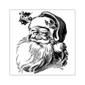 Santa Claus Holly Kerstmis Grote Plein Rubberstempel (Afrduk)