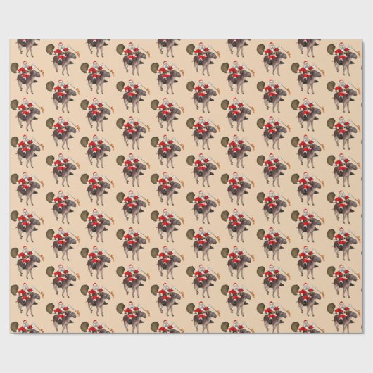 Santa Claus houdt van Donkeys Cadeaupapier (Vlak)