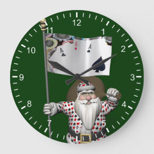 Santa Claus houdt van het spelen poker Grote Klok