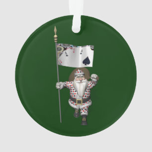 Santa Claus houdt van het spelen poker Ornament