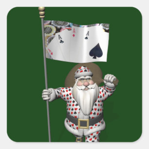 Santa Claus houdt van het spelen poker Sticker