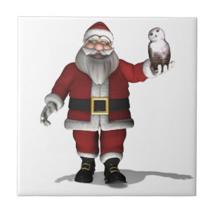 Santa Claus houdt van Snowy Owl Tegeltje