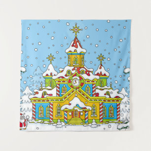 Santa Claus housesanta, claus, house, winter, vors Wandkleed