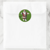 Santa Claus Ice Hockey Player Ronde Sticker (Tas)