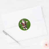 Santa Claus Ice Hockey Player Ronde Sticker (Envelop)
