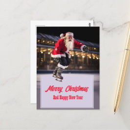 Santa Claus Ice Skating Briefkaart
