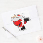 Santa Claus Ice Skating Vierkante Sticker (Envelop)