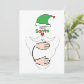 Santa Claus in American Sign Language Feestdagenkaart (Staand voorkant)