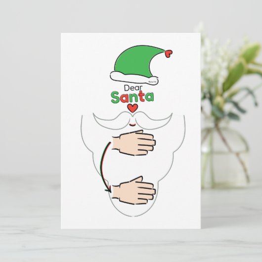 Santa Claus in American Sign Language Feestdagenkaart (Staand voorkant)