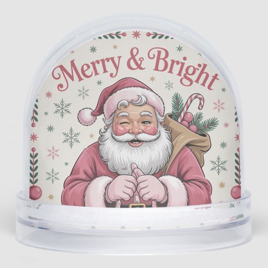 Santa Claus In Pink Sneeuwbol (Voorkant)