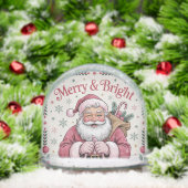 Santa Claus In Pink Sneeuwbol (Kerstmis)