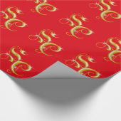 Santa Claus Initialen Gift Wrap Cadeaupapier (Hoek)