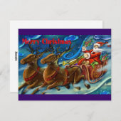 Santa-claus-is-send-giften Feestdagenkaart (Voorkant / Achterkant)