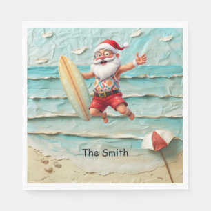 SANTA CLAUS  is Surfing Beach Achtergrond Servet