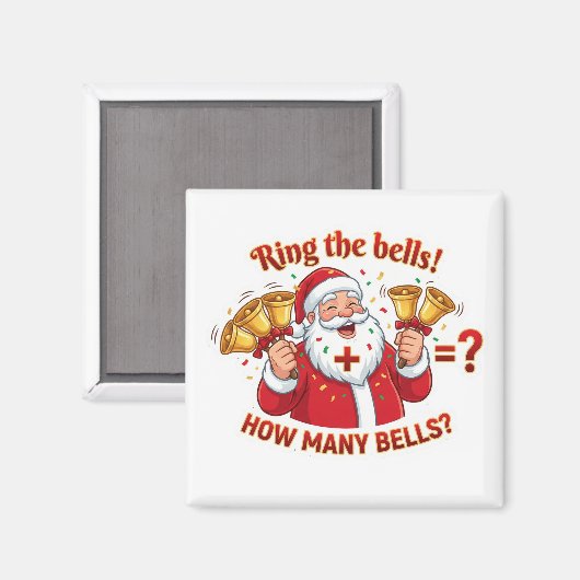 Santa Claus Jingle Bells Addition Math Game Magnet Magneet (Voorkant / Achterkant)