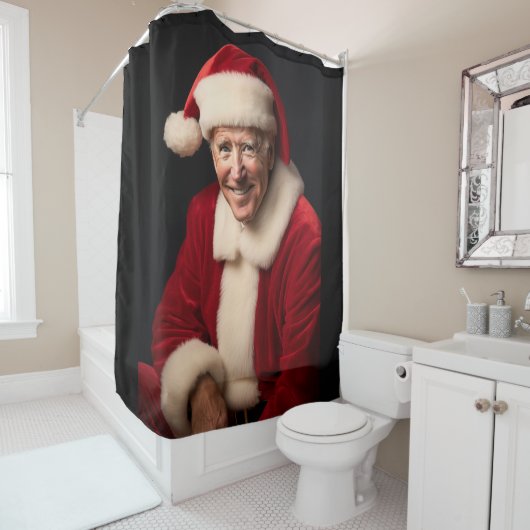 Santa Claus Joe Biden Douchegordijn (In situ)