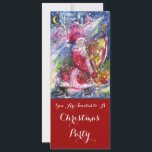SANTA CLAUS JOUER HARP CHRISTMAS PARTY Programme<br><div class="desc">Peinture acrylique colorée,  capricieuse et artistique,  Père Noël joue de la harpe au clair de lune,  hibou,  ornements floraux,  plantes d'hiver,  jouets pour enfants,  baies sèches dans des couleurs rouge vif,  vert,  blanc,  bleu,  jaune. par Bulgan Lumini (c)</div>
