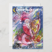 SANTA CLAUS JOUER HARP NOËL INVITATION DU PARTI (Devant)