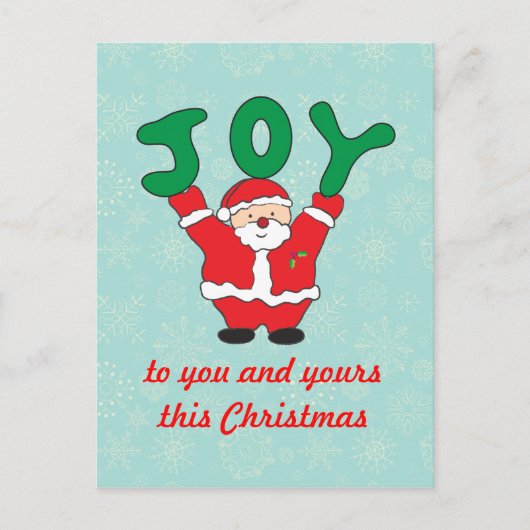 Santa Claus Joy Christmas Briefkaart (Voorkant)