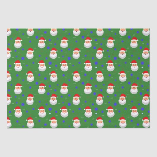 Santa Claus Joy Kerstgroene feestdag Tissuepapier (Voorkant)