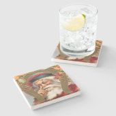 Santa Claus kent Kerstmis Stenen Onderzetter (Zijkant)