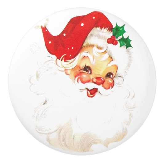 Santa Claus Keramische Knop (Voorkant)