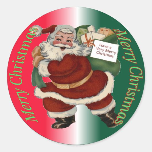 Santa Claus Kerst sticker (Voorkant)