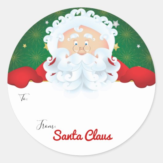 Santa Claus kerstfeestdag Label (Voorkant)
