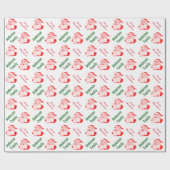 Santa Claus kerstfeestdag monogram Cadeaupapier (Vlak)