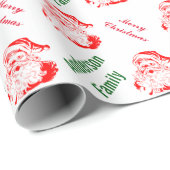 Santa Claus kerstfeestdag monogram Cadeaupapier (Rol Hoek)