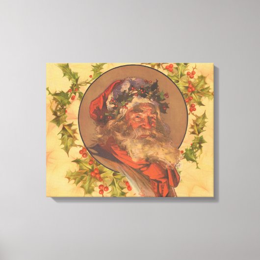 Santa Claus Kerstmis portret Canvas Afdruk (Voorkant)