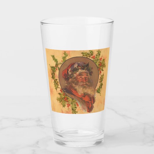 Santa Claus Kerstmis  portret Glas (Voorkant)