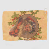 Santa Claus Kerstmis  portret Golfhanddoek (Horizontaal)