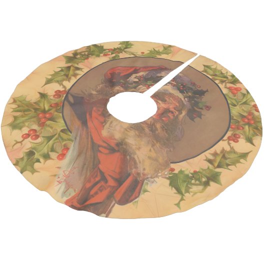 Santa Claus Kerstmis  portret Kerstboom Rok (Gekanteld)