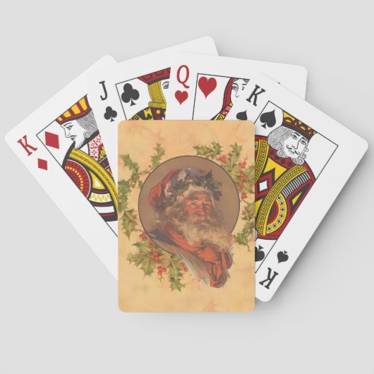 Santa Claus Kerstmis portret Pokerkaarten (Achterkant)