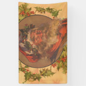 Santa Claus Kerstmis  portret Spandoek (Verticaal)