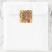 Santa Claus Kerstmis  portret Vierkante Sticker (Tas)
