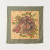 Santa Claus Kerstmis  portret Wandkleed (Voorkant (horizontaal))