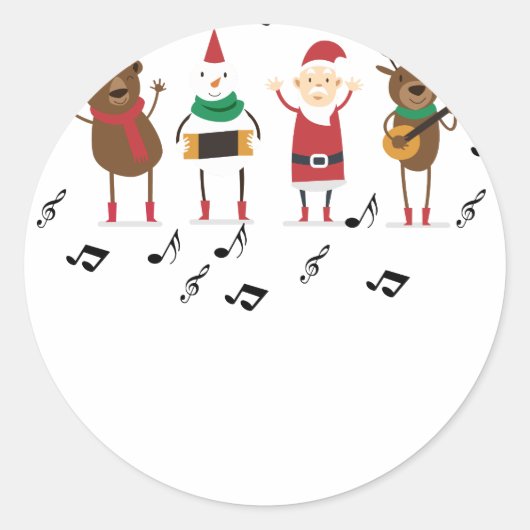 santa claus kerstmis ronde sticker (Voorkant)