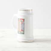 Santa Claus Kerststein Bierpul (Voorkant links)