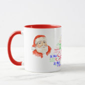 Santa Claus Kerstwoord Art Coffee Mok (Links)