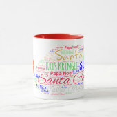 Santa Claus Kerstwoord Art Coffee Mok (Midden)