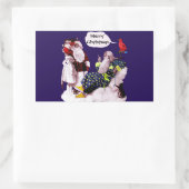 SANTA CLAUS, KLEINE ANGEL EN MERLIN kerstfeest Rechthoekige Sticker (Tas)