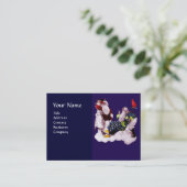 SANTA CLAUS, KLEINE ANGEL EN MERLIN kerstfeest Visitekaartje (Staand voorkant)