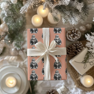 Santa Claus Koraal Roze Cadeaupapier